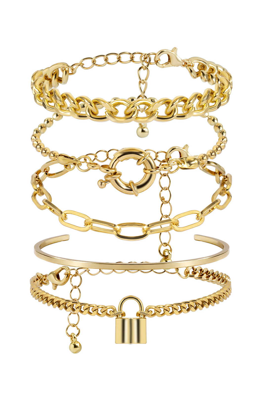 PURELY YOURS - SET OF GOLDEN LAYERED BRACELETS