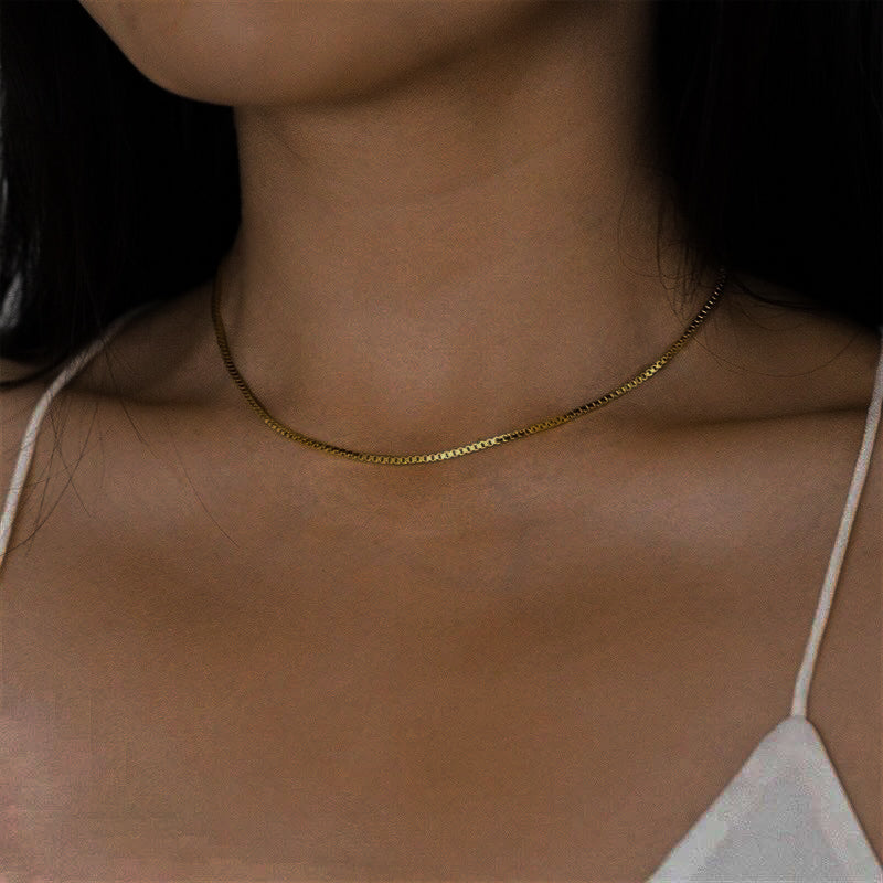 PURELY YOURS - DANICA BOX CHAIN GOLD NECKLACE