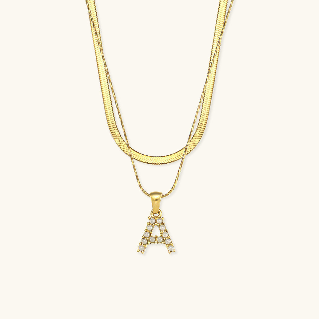 PURELY YOURS - FIONA LAYERED GOLD INITIAL LETTER NECKLACE