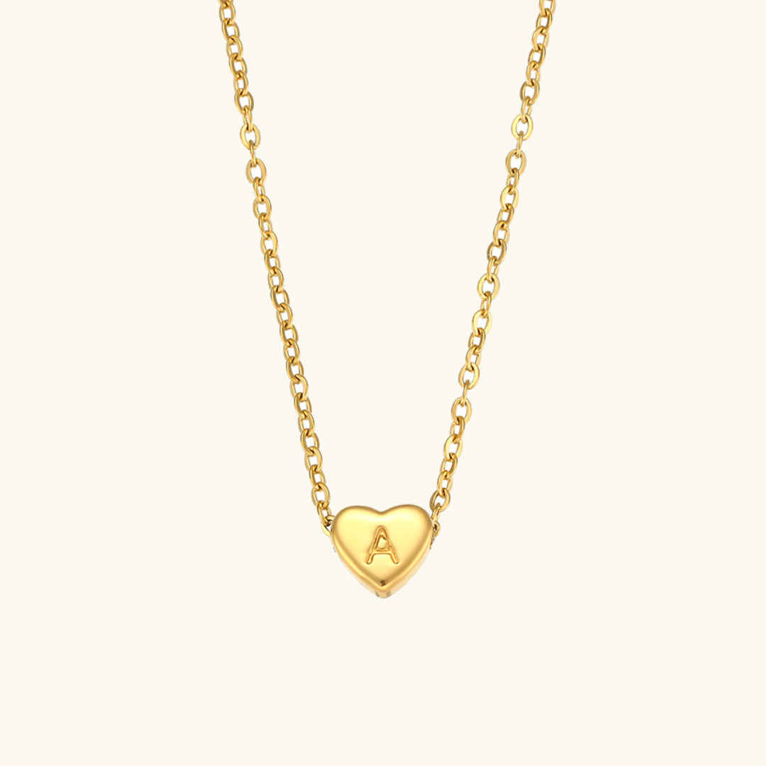 PURELY YOURS - HEART INITIAL GOLD NECKLACE