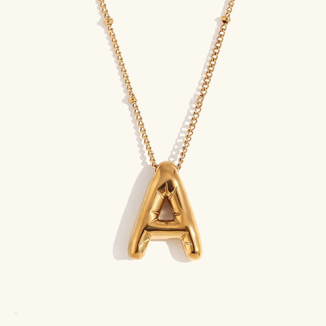 PURELY YOURS - BALLOON GOLD INITIAL NECKLACE