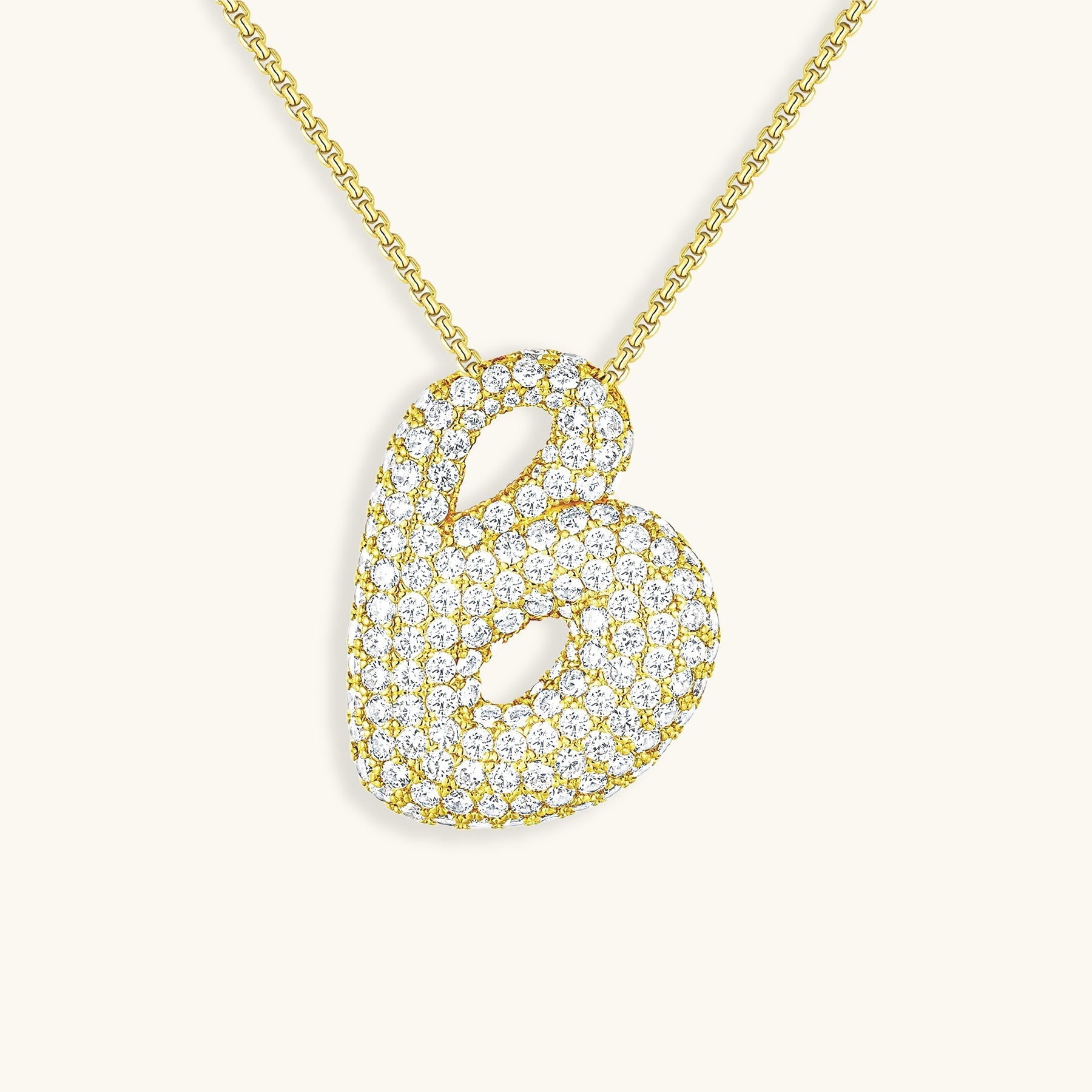 PURELY YOURS - BUBBLE INITIAL DIAMOND NECKLACE