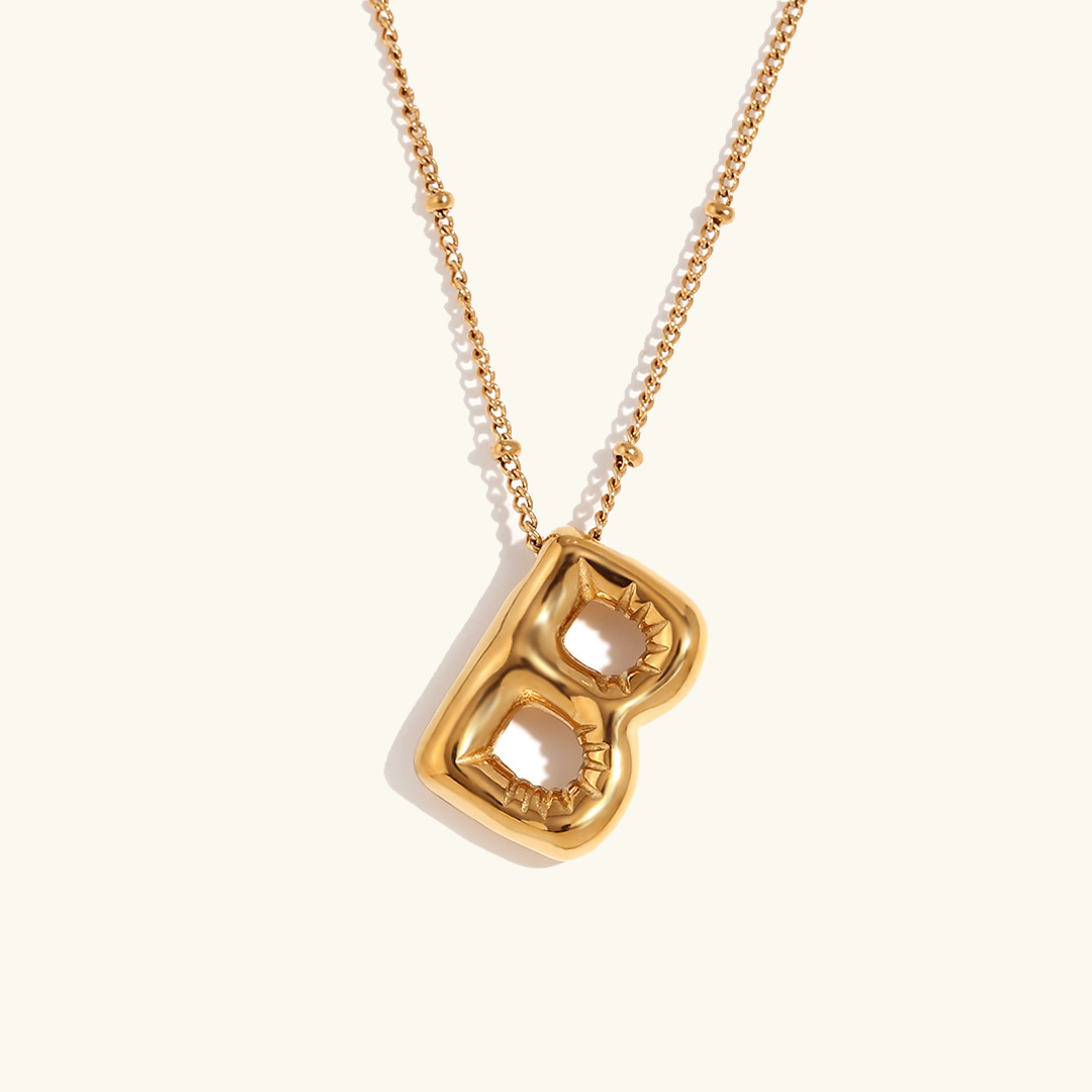 PURELY YOURS - BALLOON GOLD INITIAL NECKLACE