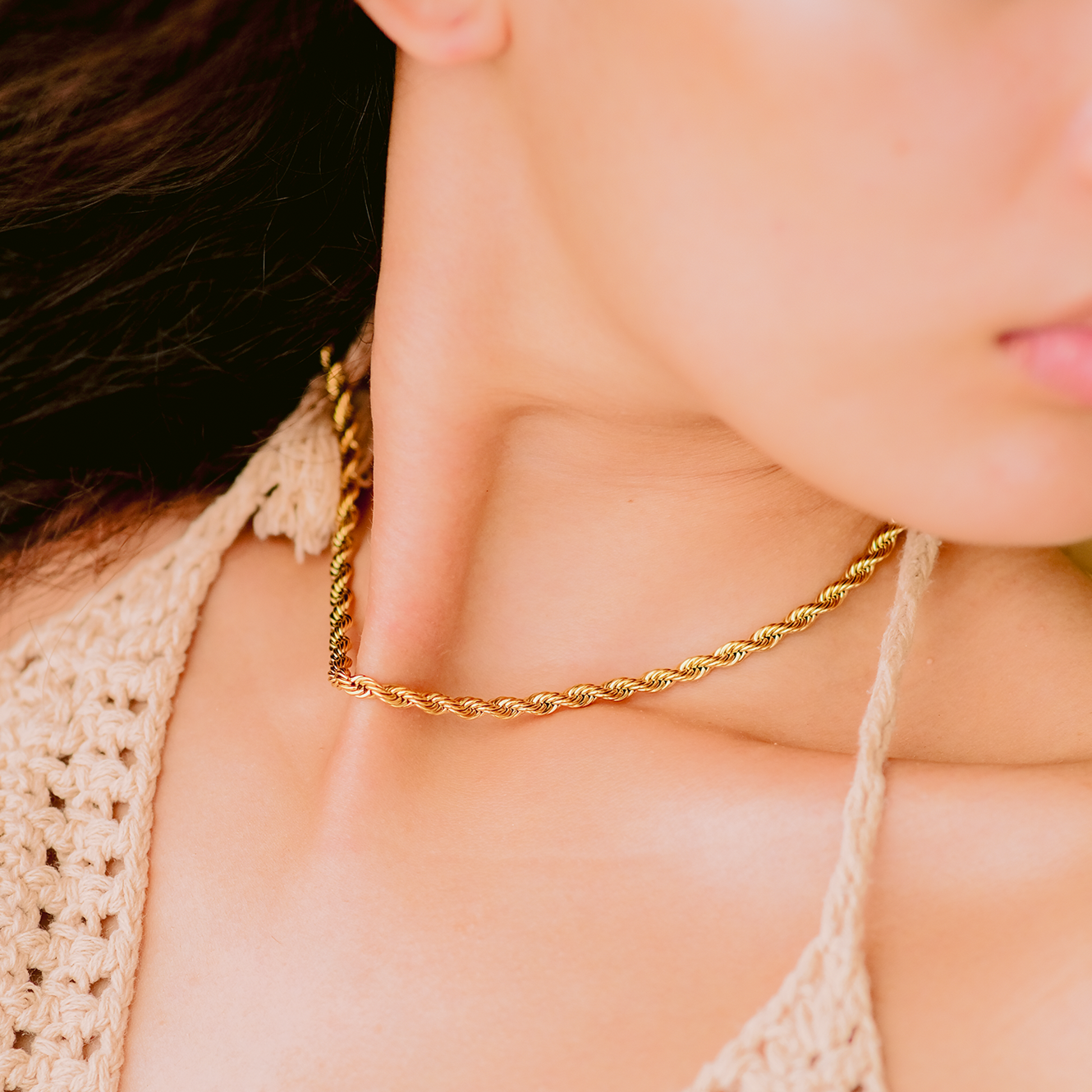 PURELY YOURS - BIANCA ROPE CHAIN GOLD NECKLACE