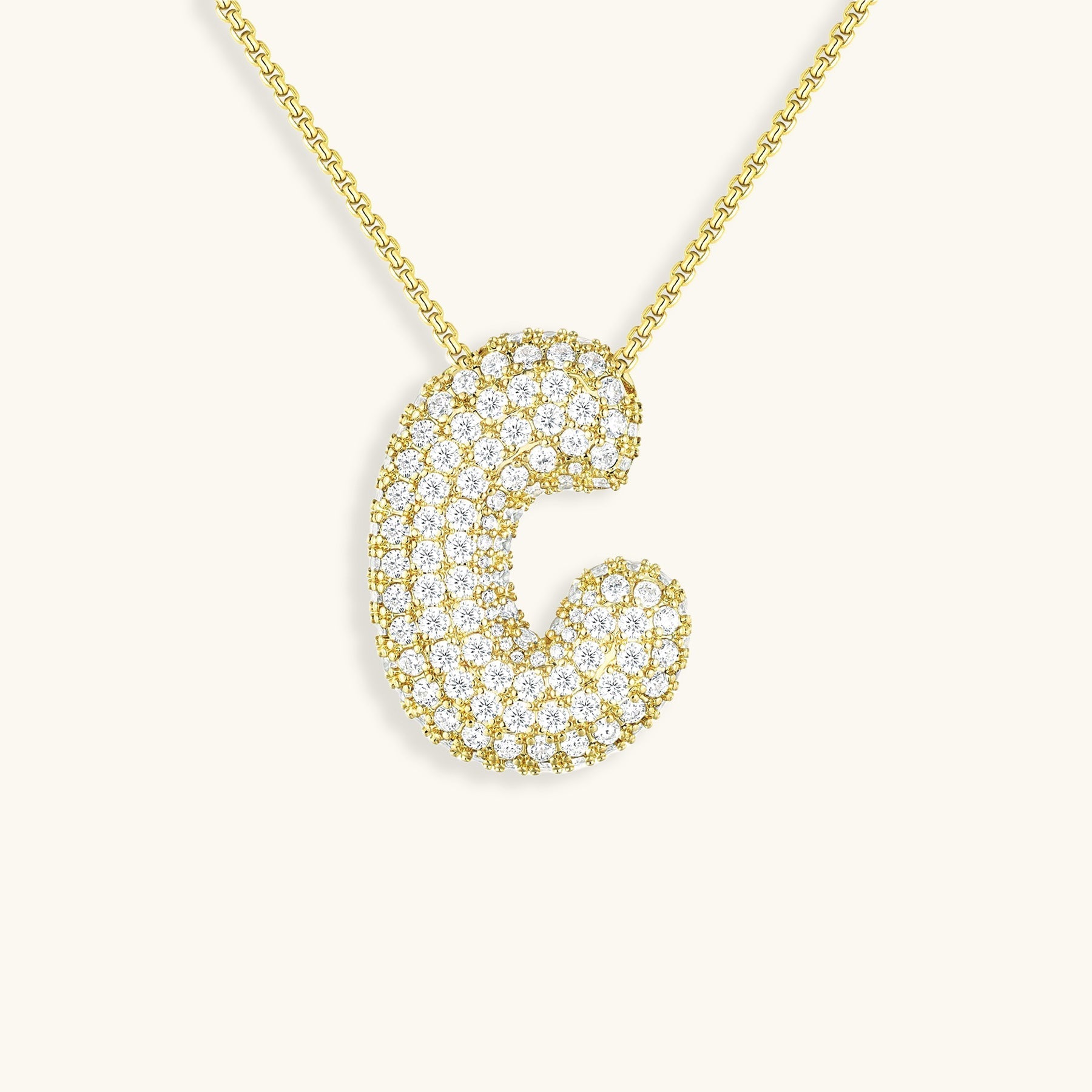 PURELY YOURS - BUBBLE INITIAL DIAMOND NECKLACE