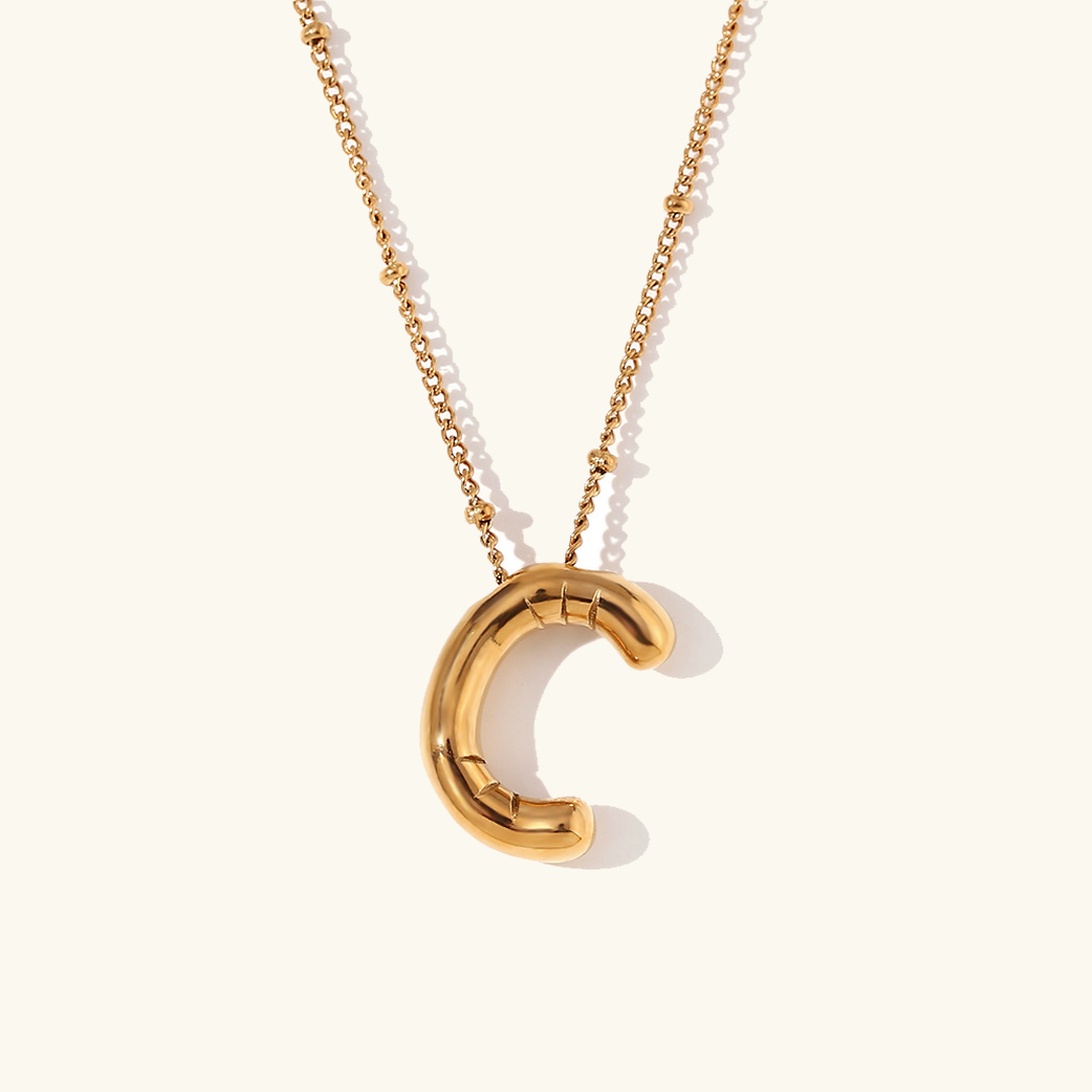 PURELY YOURS - BALLOON GOLD INITIAL NECKLACE