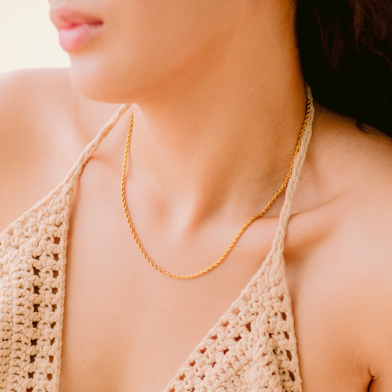 PURELY YOURS - CALLE ROPE CHAIN GOLD NECKLACE