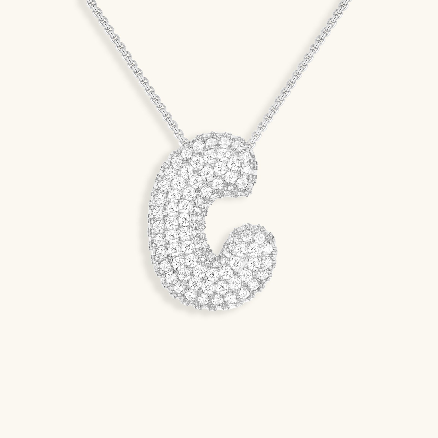 PURELY YOURS - BUBBLE INITIAL DIAMOND NECKLACE