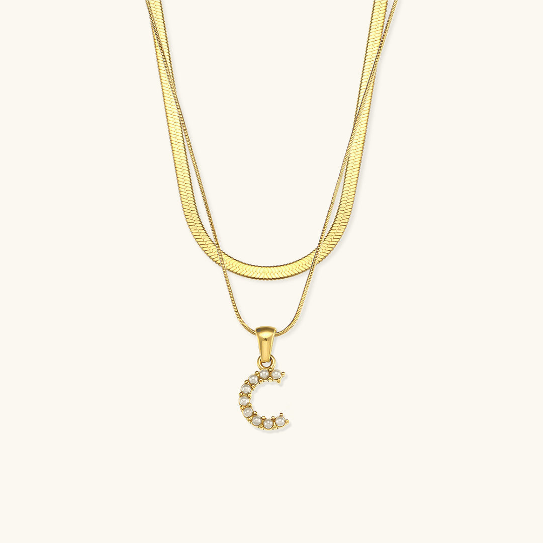 PURELY YOURS - FIONA LAYERED GOLD INITIAL LETTER NECKLACE