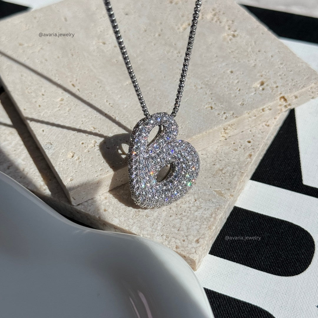 PURELY YOURS - BUBBLE INITIAL DIAMOND NECKLACE