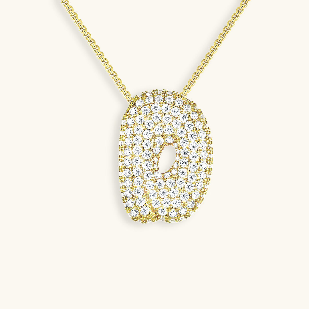 PURELY YOURS - BUBBLE INITIAL DIAMOND NECKLACE