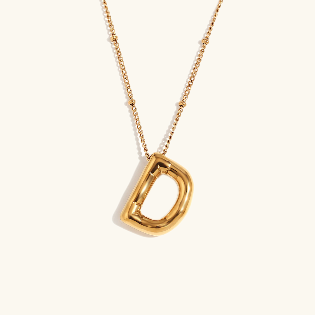 PURELY YOURS - BALLOON GOLD INITIAL NECKLACE