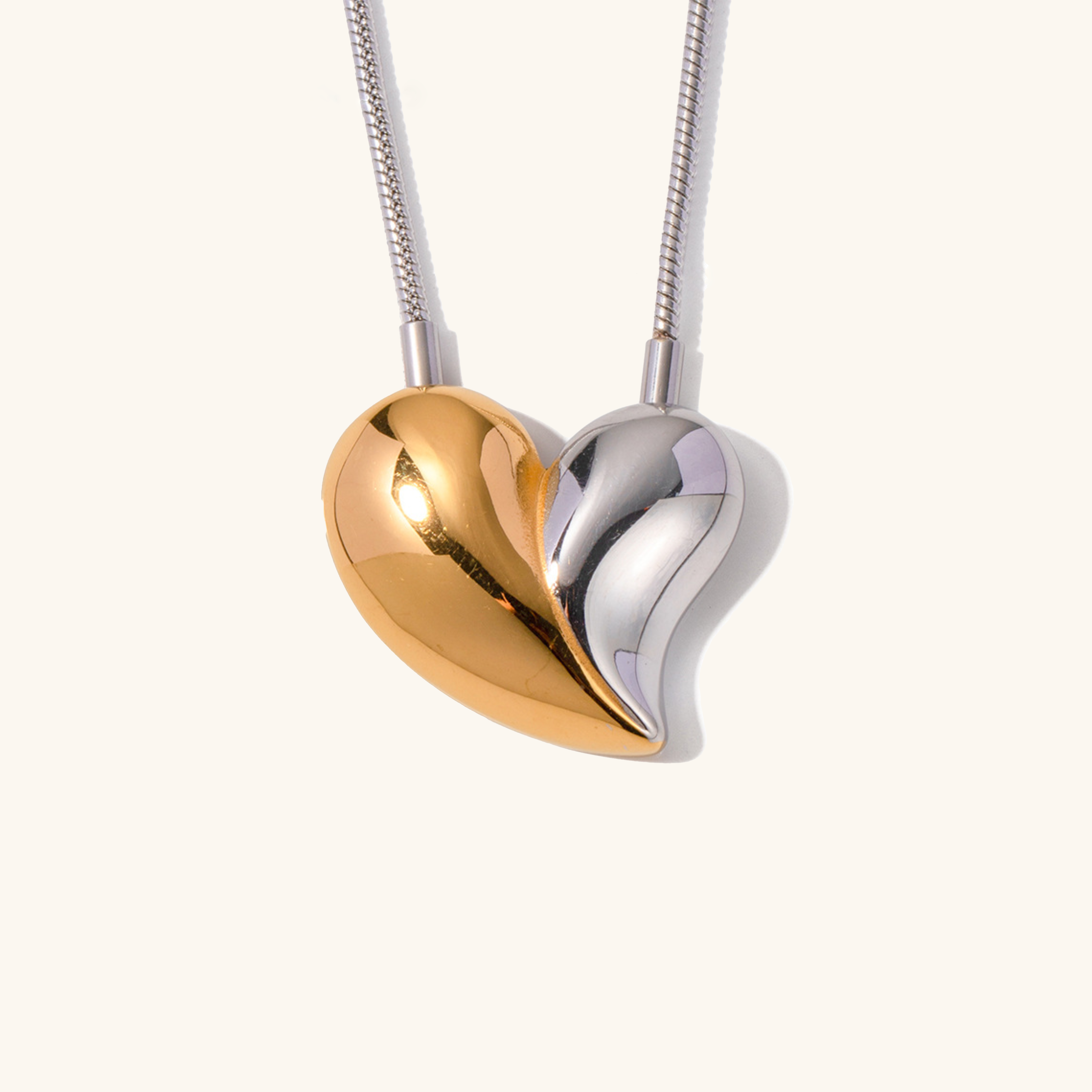 PURELY YOURS - DOROTHEA TWO TONE HEART NECKLACE