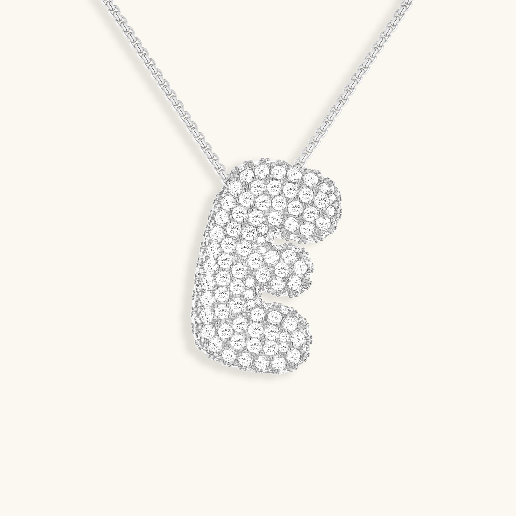 PURELY YOURS - BUBBLE INITIAL DIAMOND NECKLACE