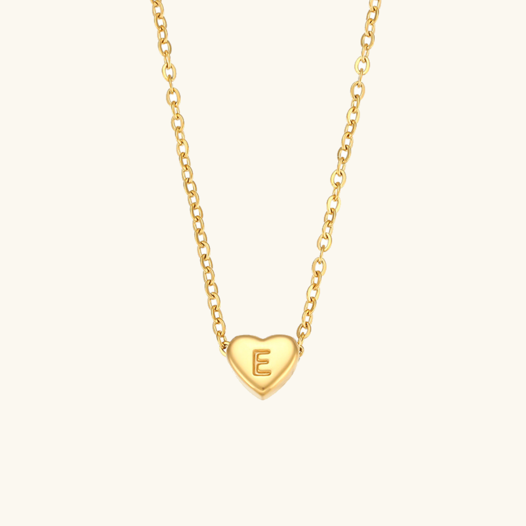 PURELY YOURS - HEART INITIAL GOLD NECKLACE