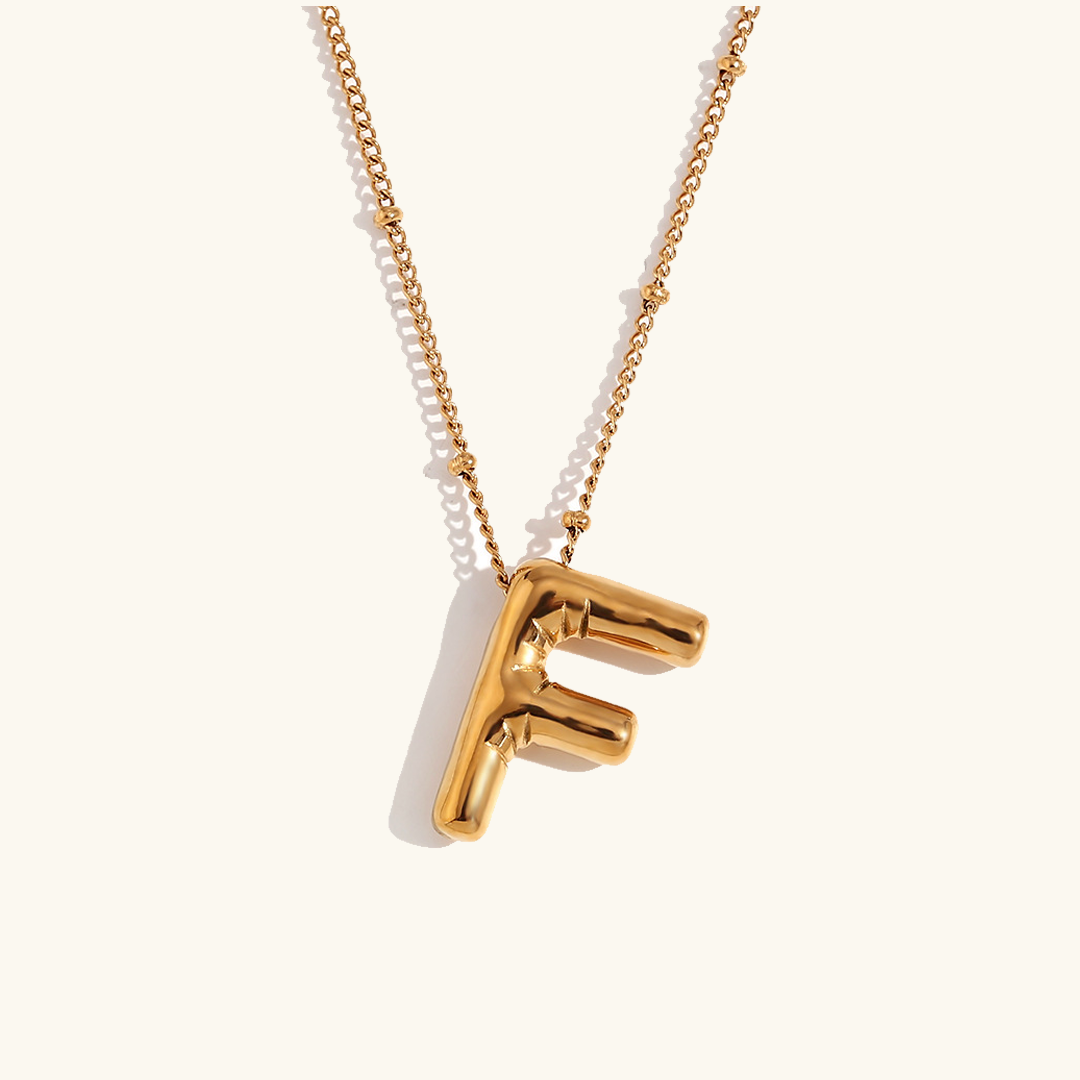 PURELY YOURS - BALLOON GOLD INITIAL NECKLACE