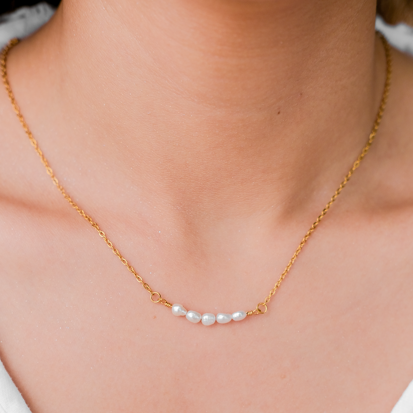 PURELY YOURS - FLEUR FRESHWATER PEARL GOLD NECKLACE