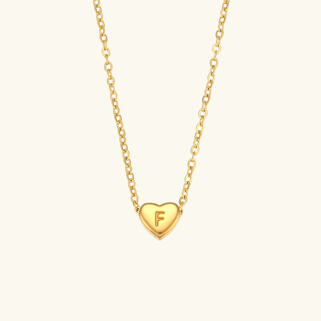 PURELY YOURS - HEART INITIAL GOLD NECKLACE