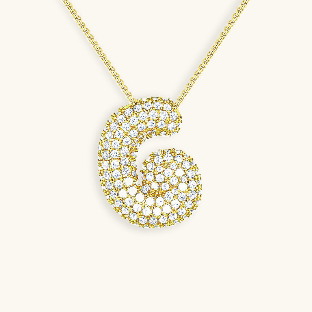 PURELY YOURS - BUBBLE INITIAL DIAMOND NECKLACE