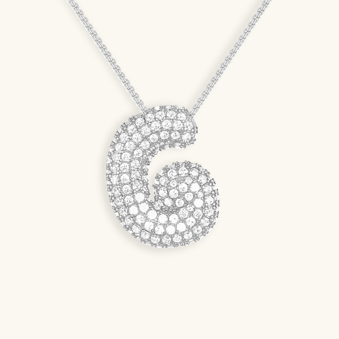 PURELY YOURS - BUBBLE INITIAL DIAMOND NECKLACE