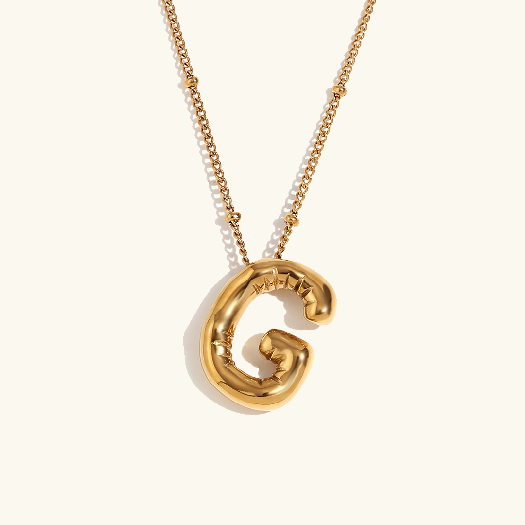 PURELY YOURS - BALLOON GOLD INITIAL NECKLACE