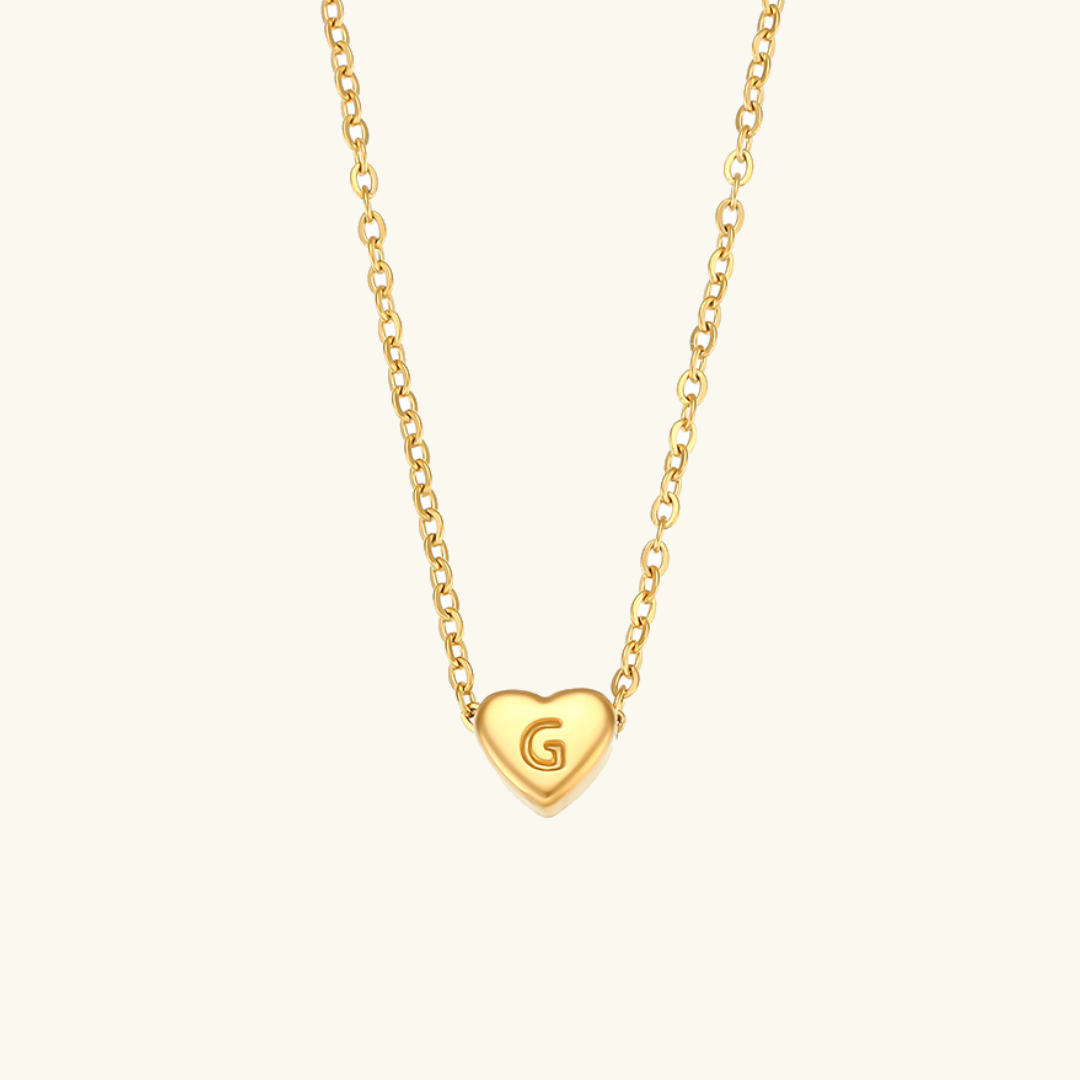 PURELY YOURS - HEART INITIAL GOLD NECKLACE