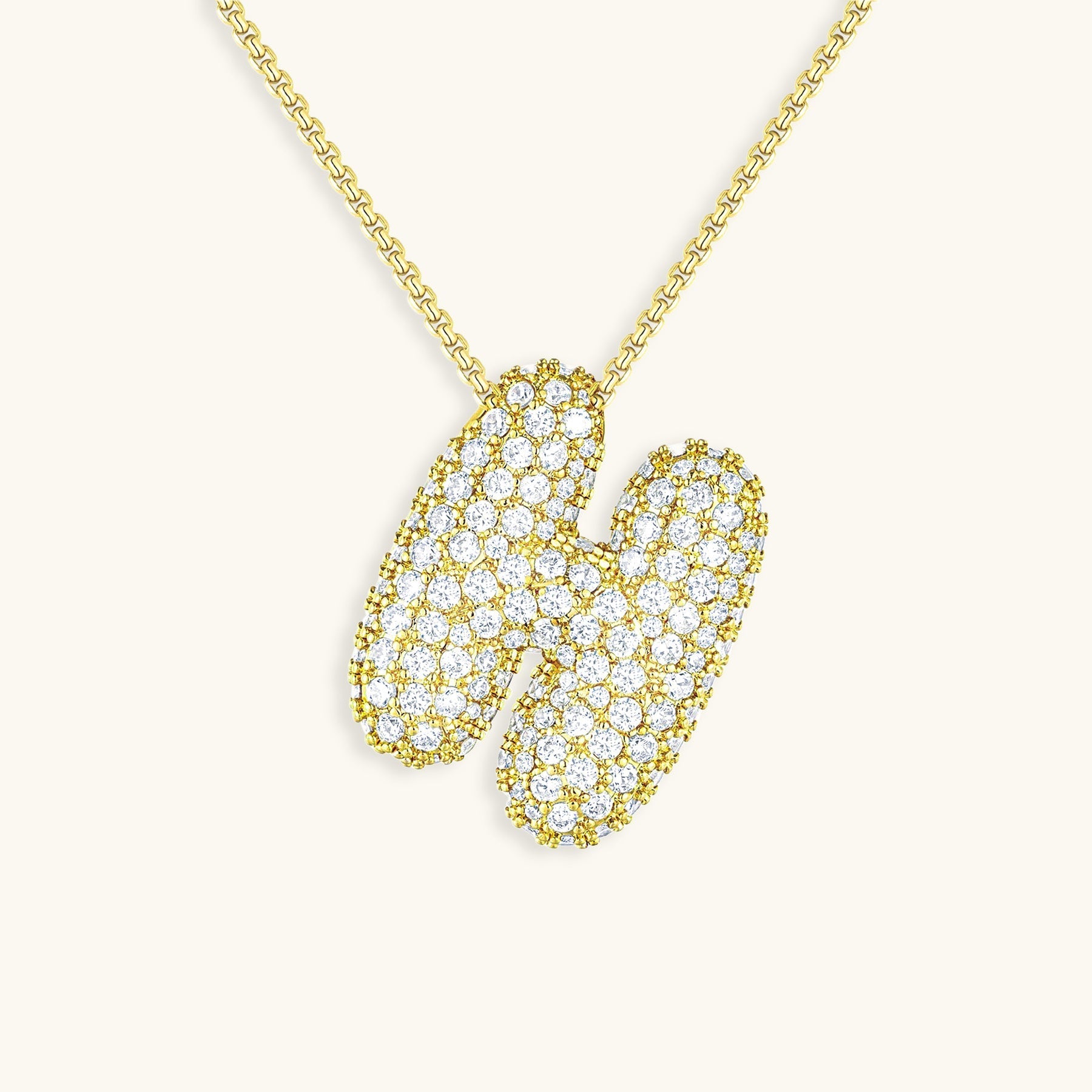 PURELY YOURS - BUBBLE INITIAL DIAMOND NECKLACE