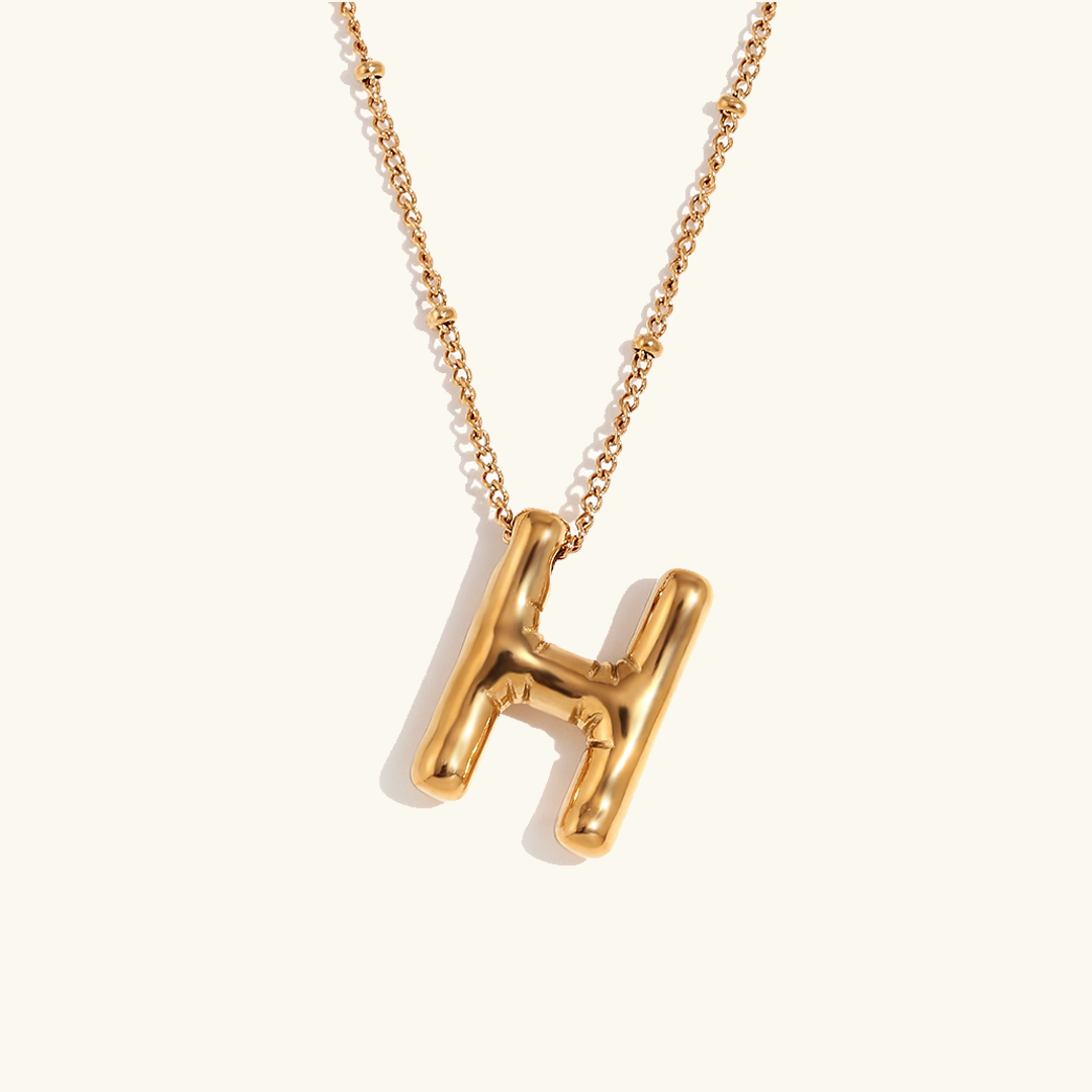 PURELY YOURS - BALLOON GOLD INITIAL NECKLACE