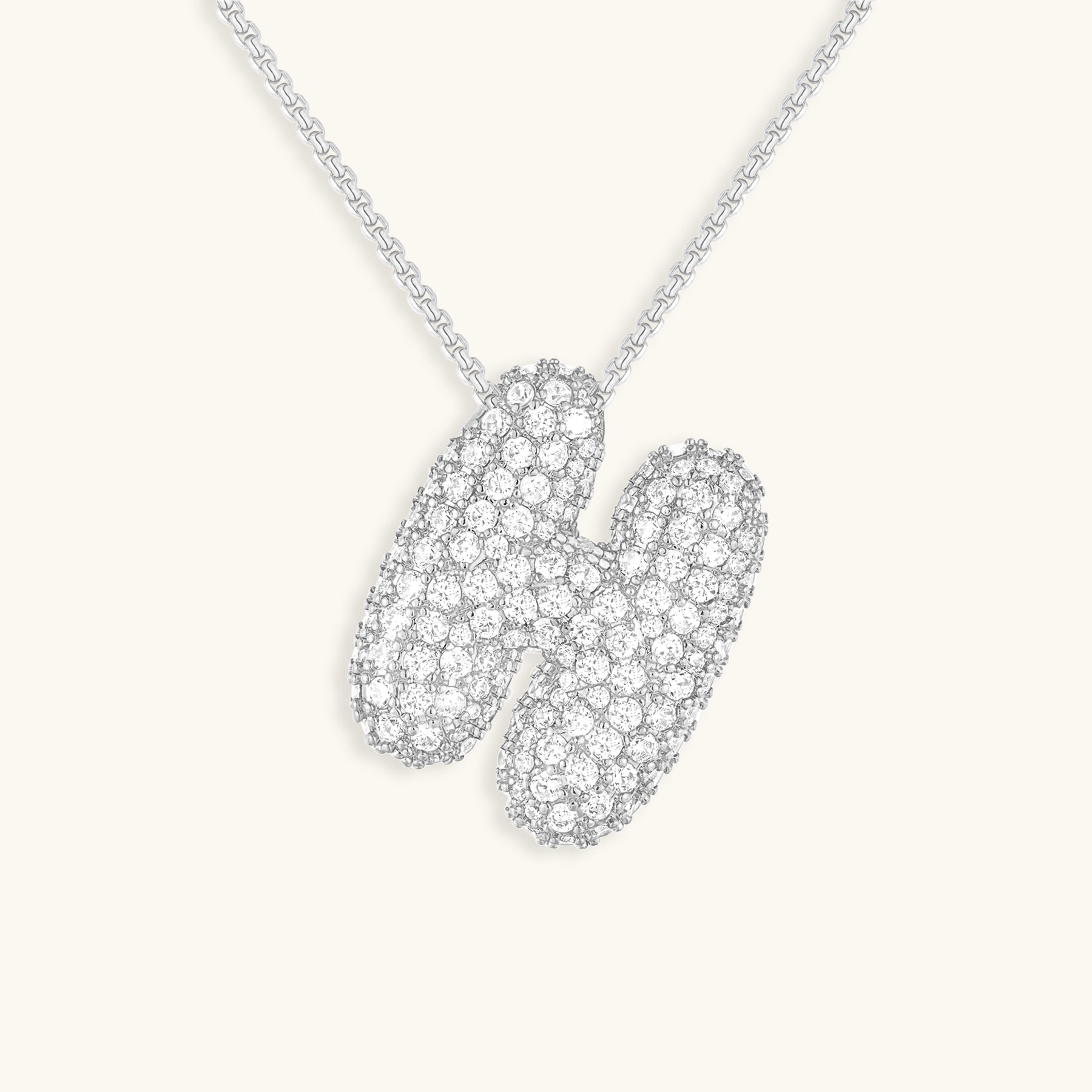 PURELY YOURS - BUBBLE INITIAL DIAMOND NECKLACE