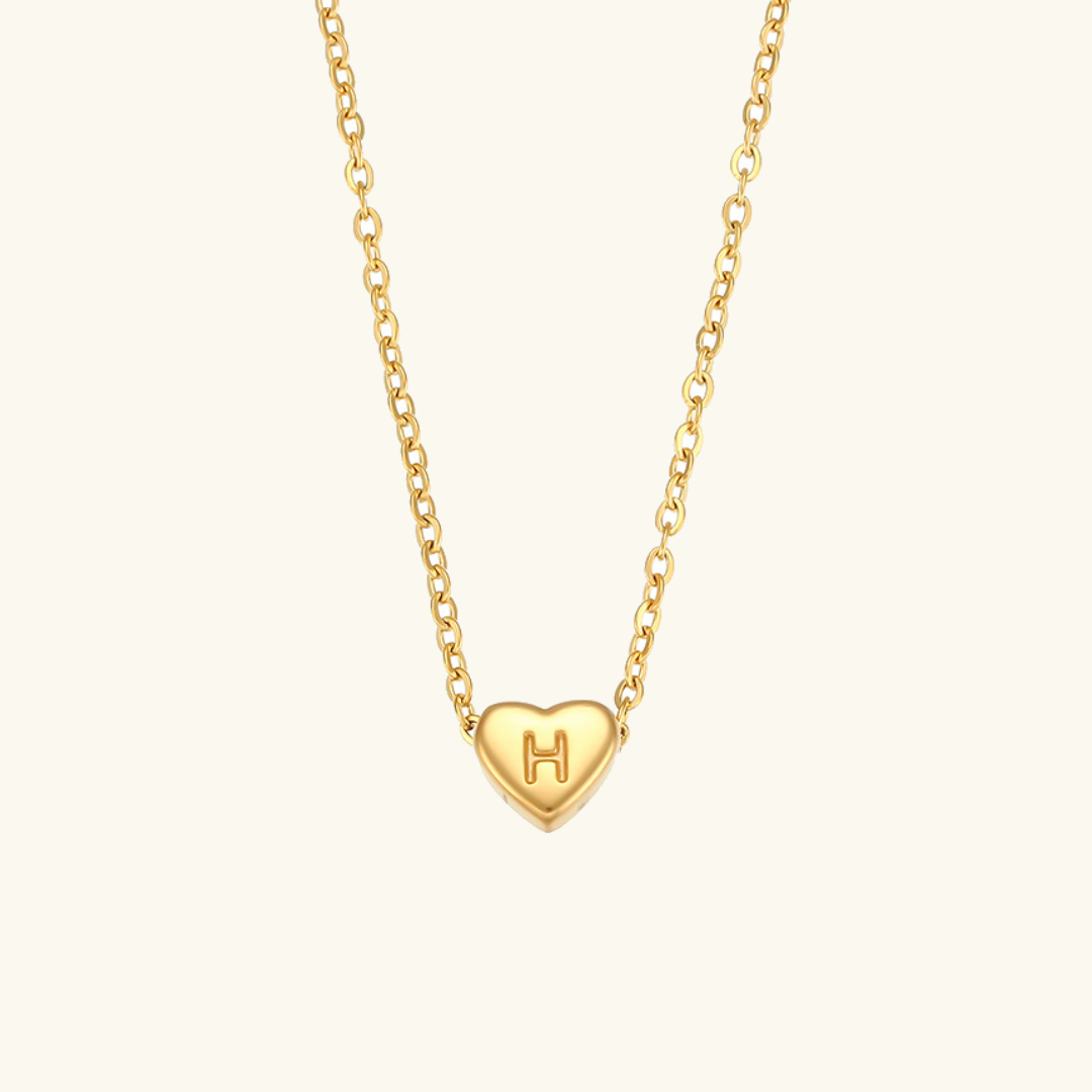 PURELY YOURS - HEART INITIAL GOLD NECKLACE