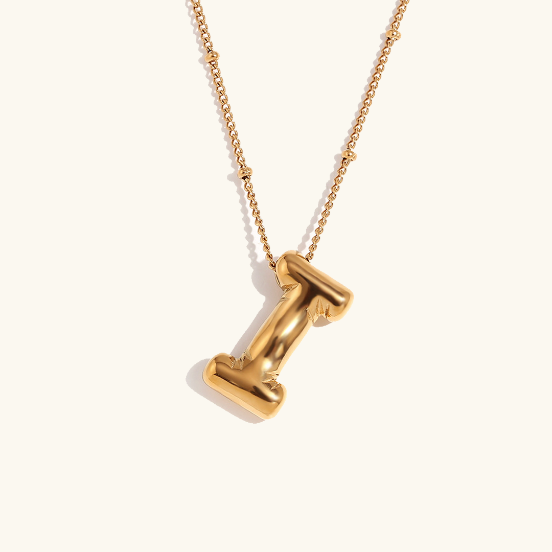 PURELY YOURS - BALLOON GOLD INITIAL NECKLACE