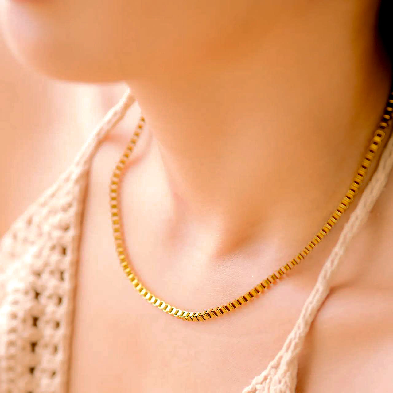 PURELY YOURS - DANICA BOX CHAIN GOLD NECKLACE