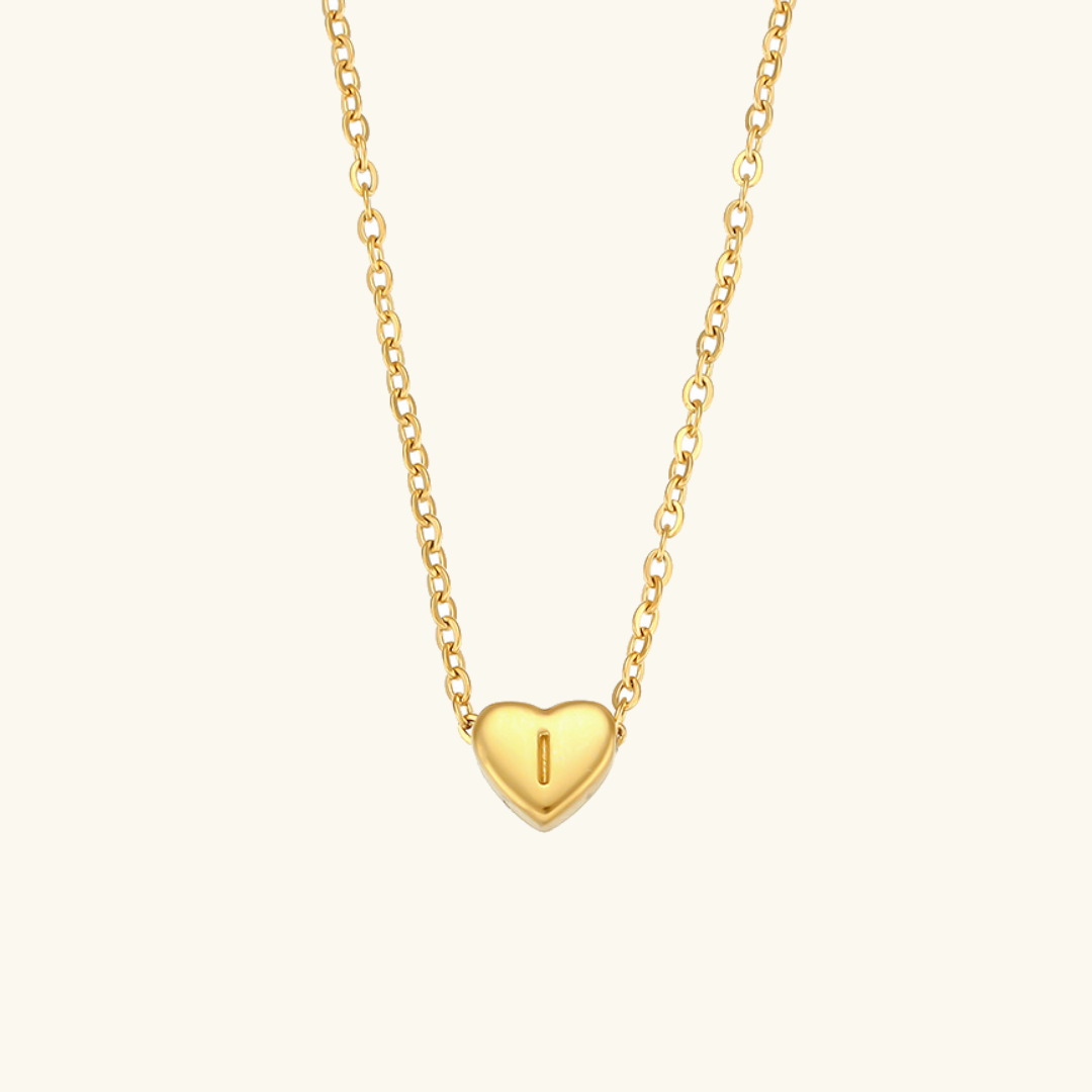 PURELY YOURS - HEART INITIAL GOLD NECKLACE