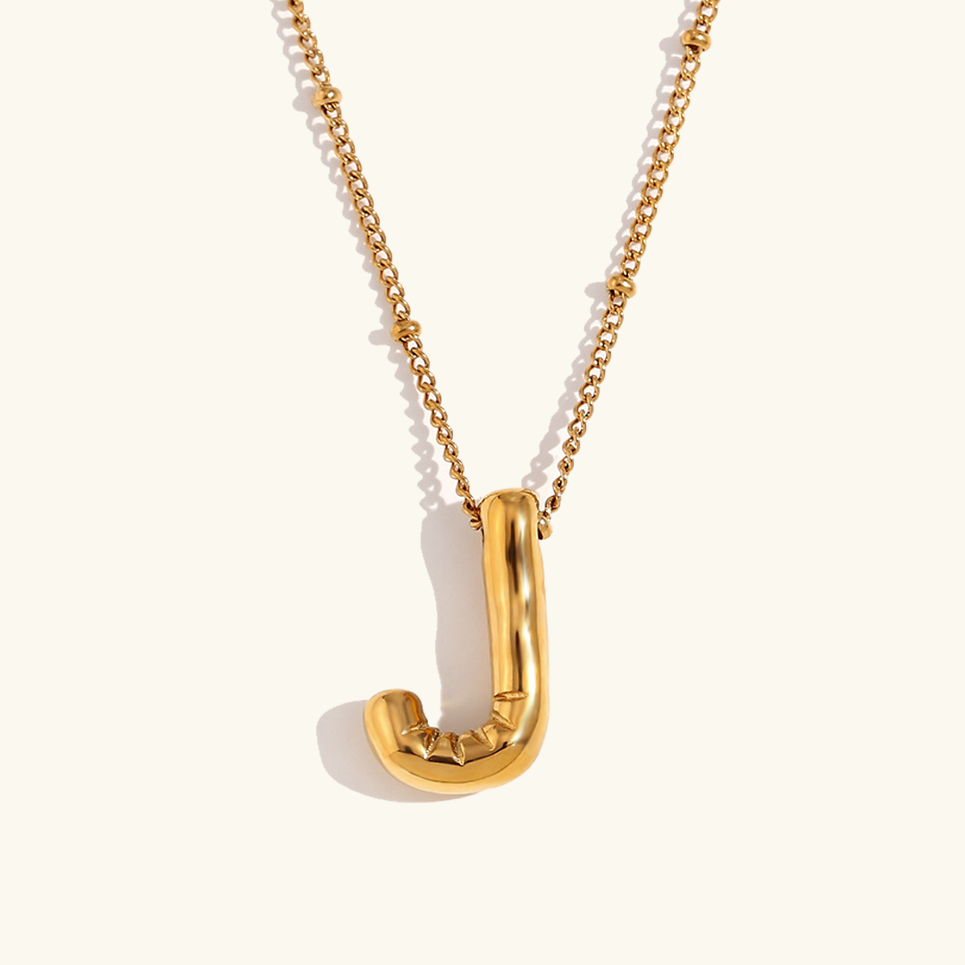 PURELY YOURS - BALLOON GOLD INITIAL NECKLACE