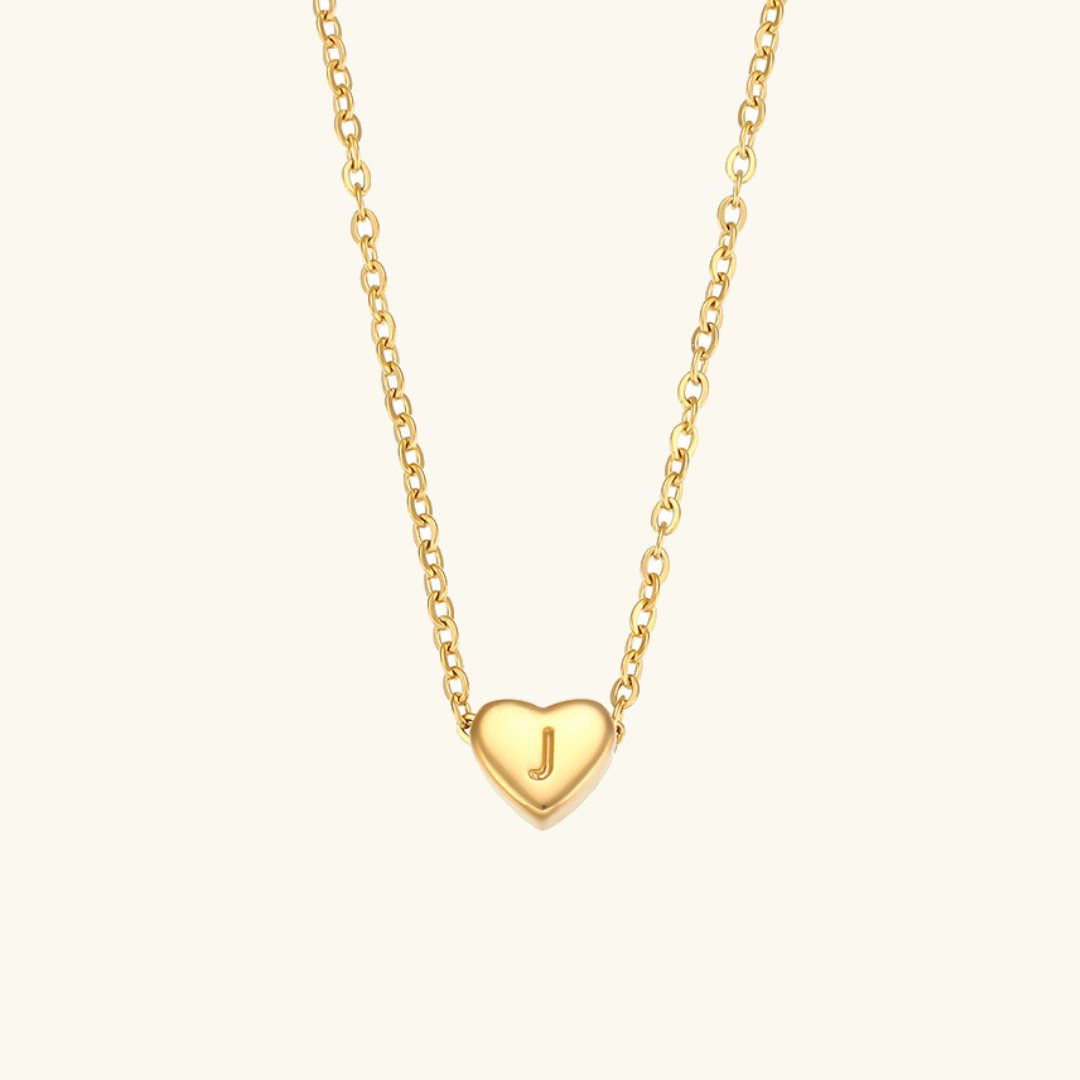 PURELY YOURS - HEART INITIAL GOLD NECKLACE