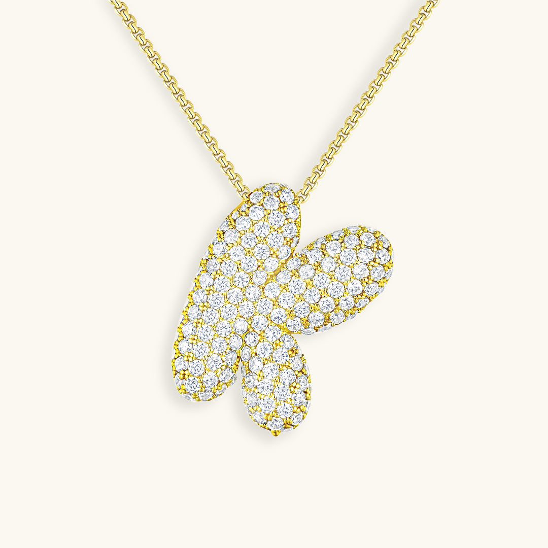 PURELY YOURS - BUBBLE INITIAL DIAMOND NECKLACE