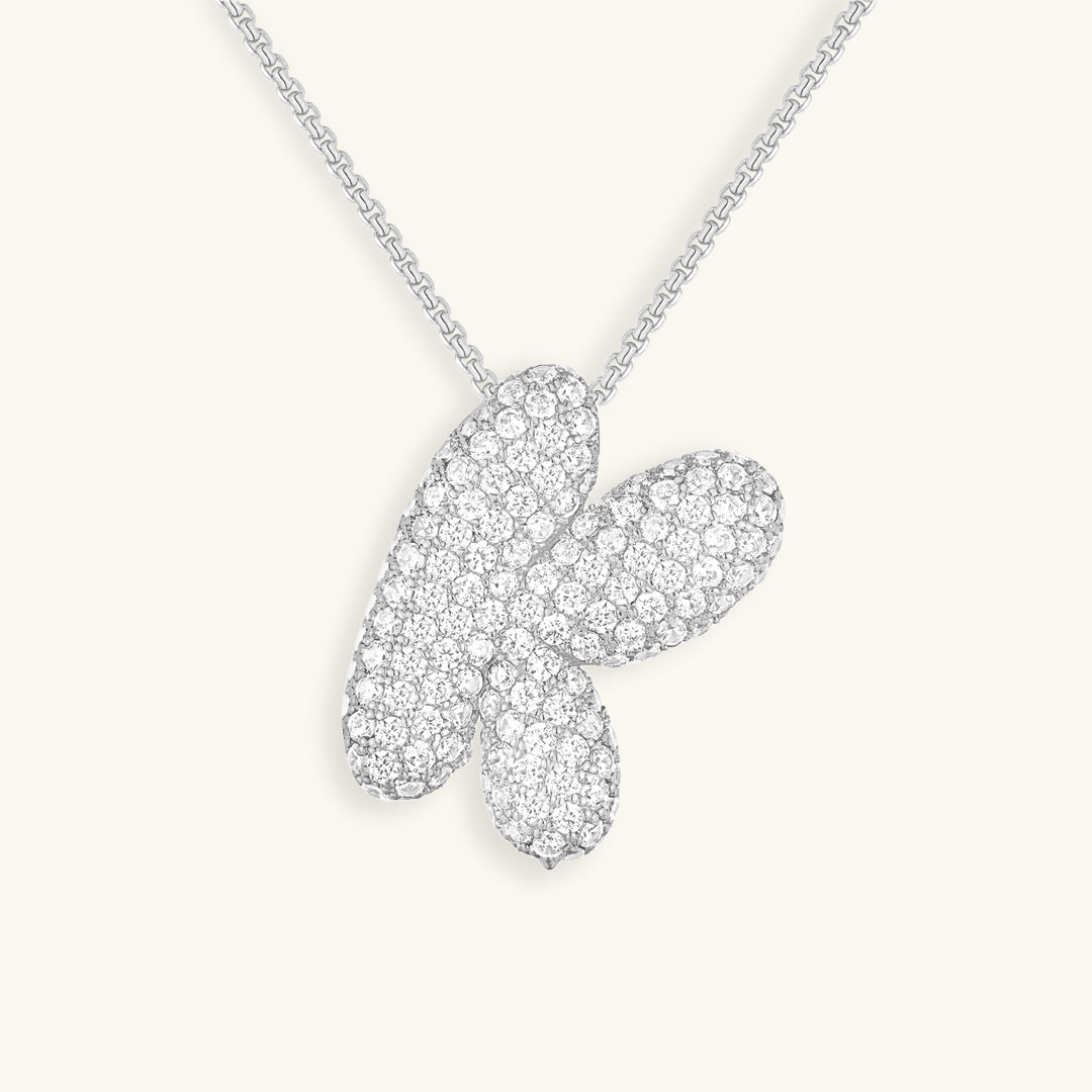 PURELY YOURS - BUBBLE INITIAL DIAMOND NECKLACE