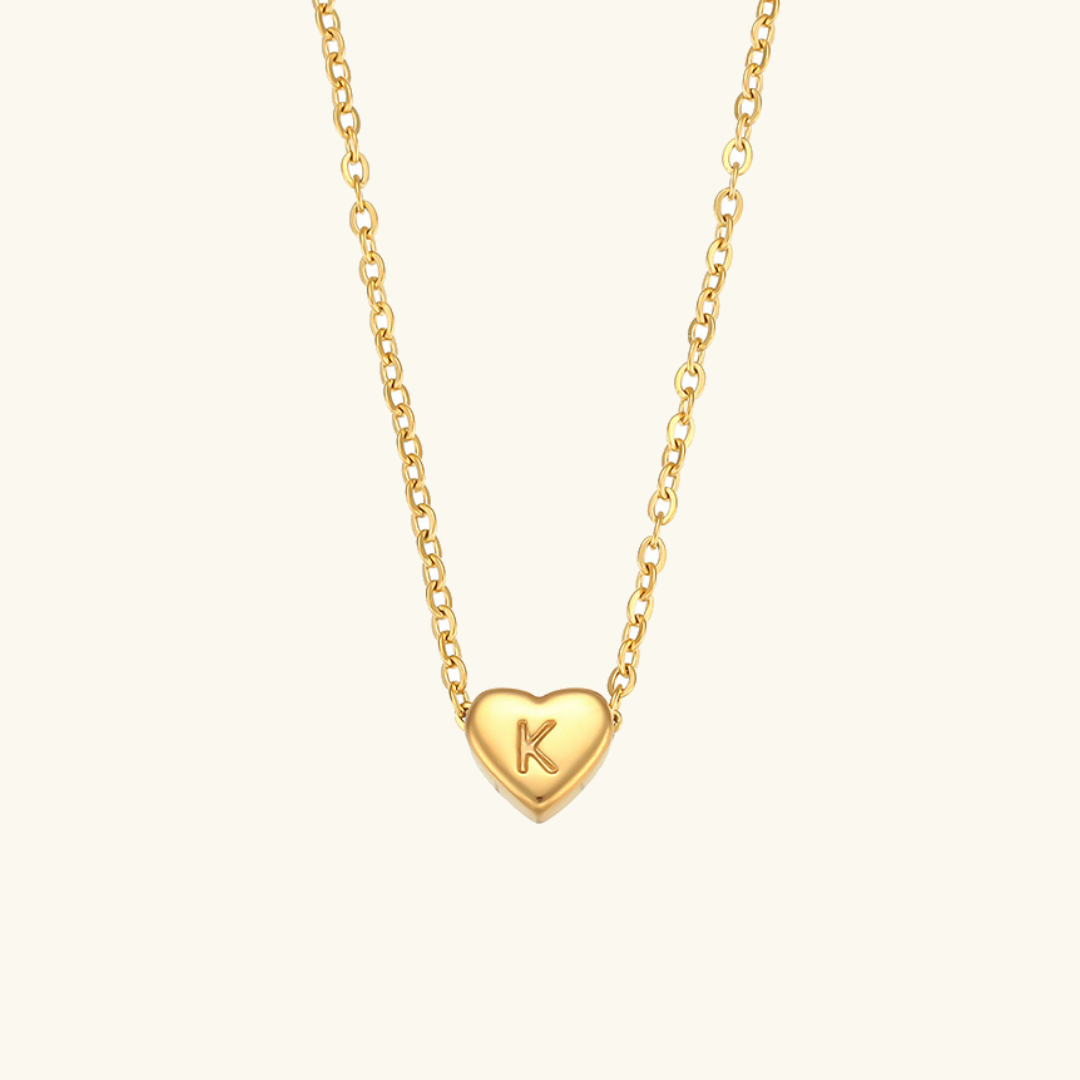 PURELY YOURS - HEART INITIAL GOLD NECKLACE