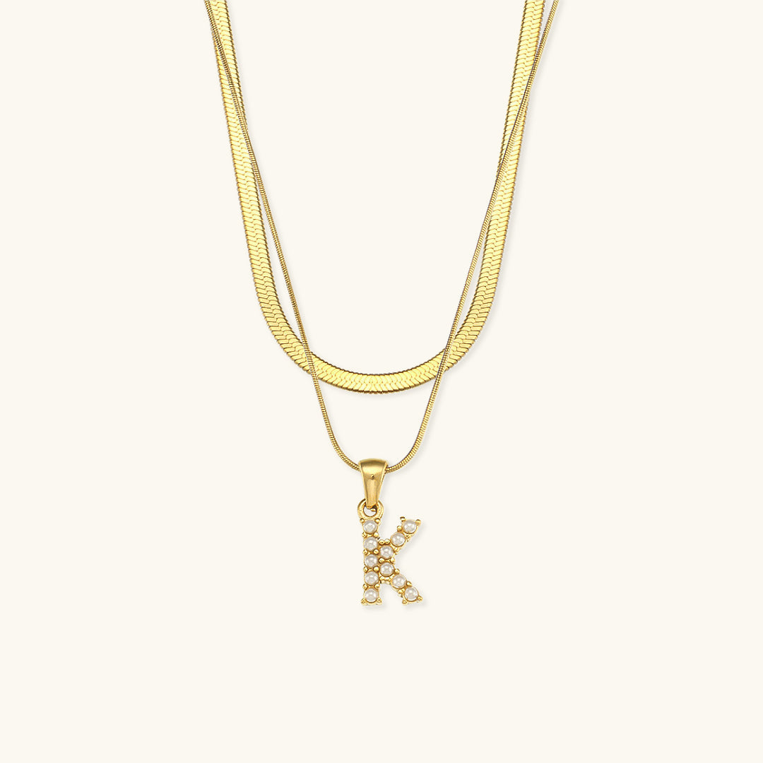 PURELY YOURS - FIONA LAYERED GOLD INITIAL LETTER NECKLACE