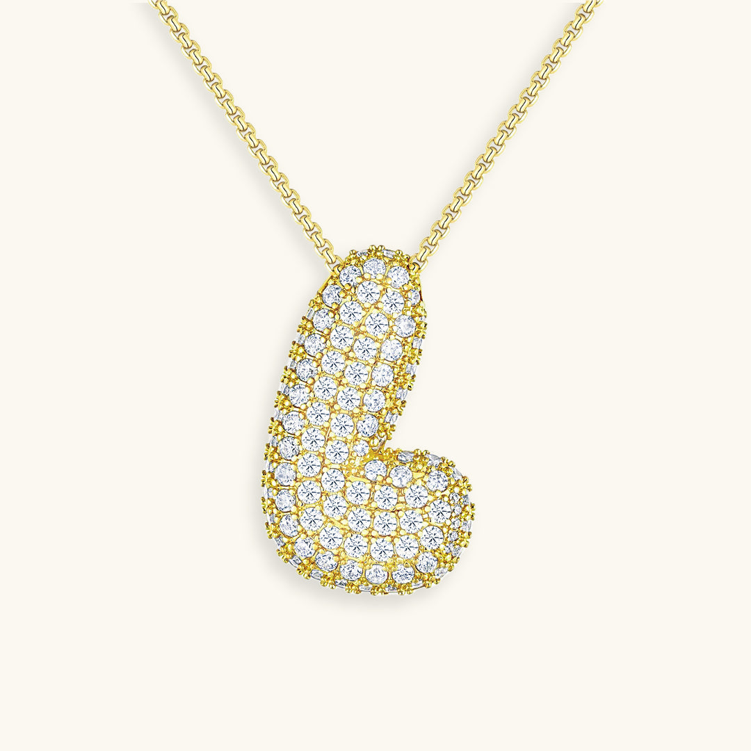 PURELY YOURS - BUBBLE INITIAL DIAMOND NECKLACE