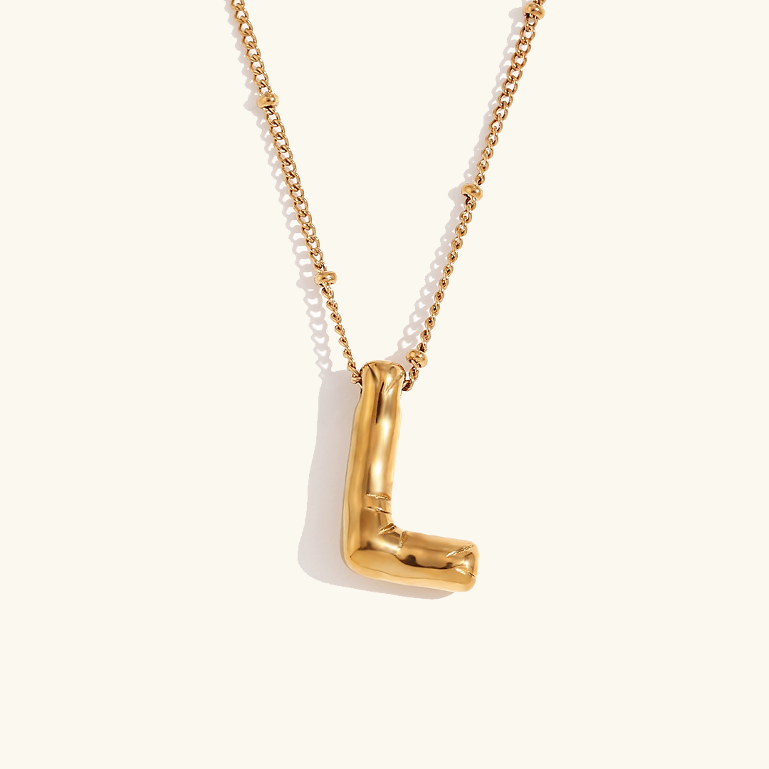 PURELY YOURS - BALLOON GOLD INITIAL NECKLACE