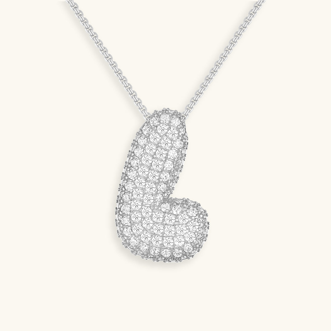 PURELY YOURS - BUBBLE INITIAL DIAMOND NECKLACE