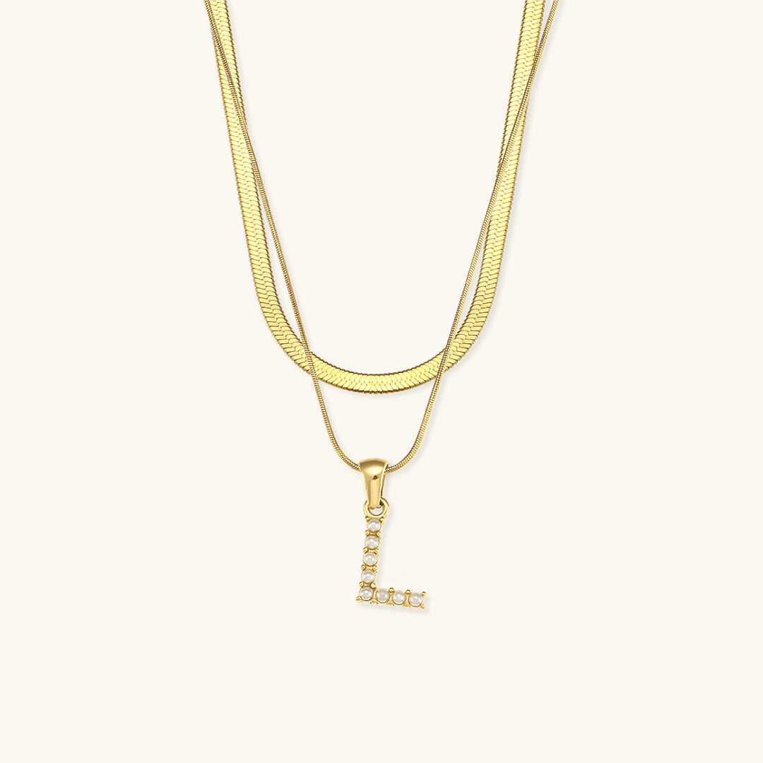 PURELY YOURS - FIONA LAYERED GOLD INITIAL LETTER NECKLACE