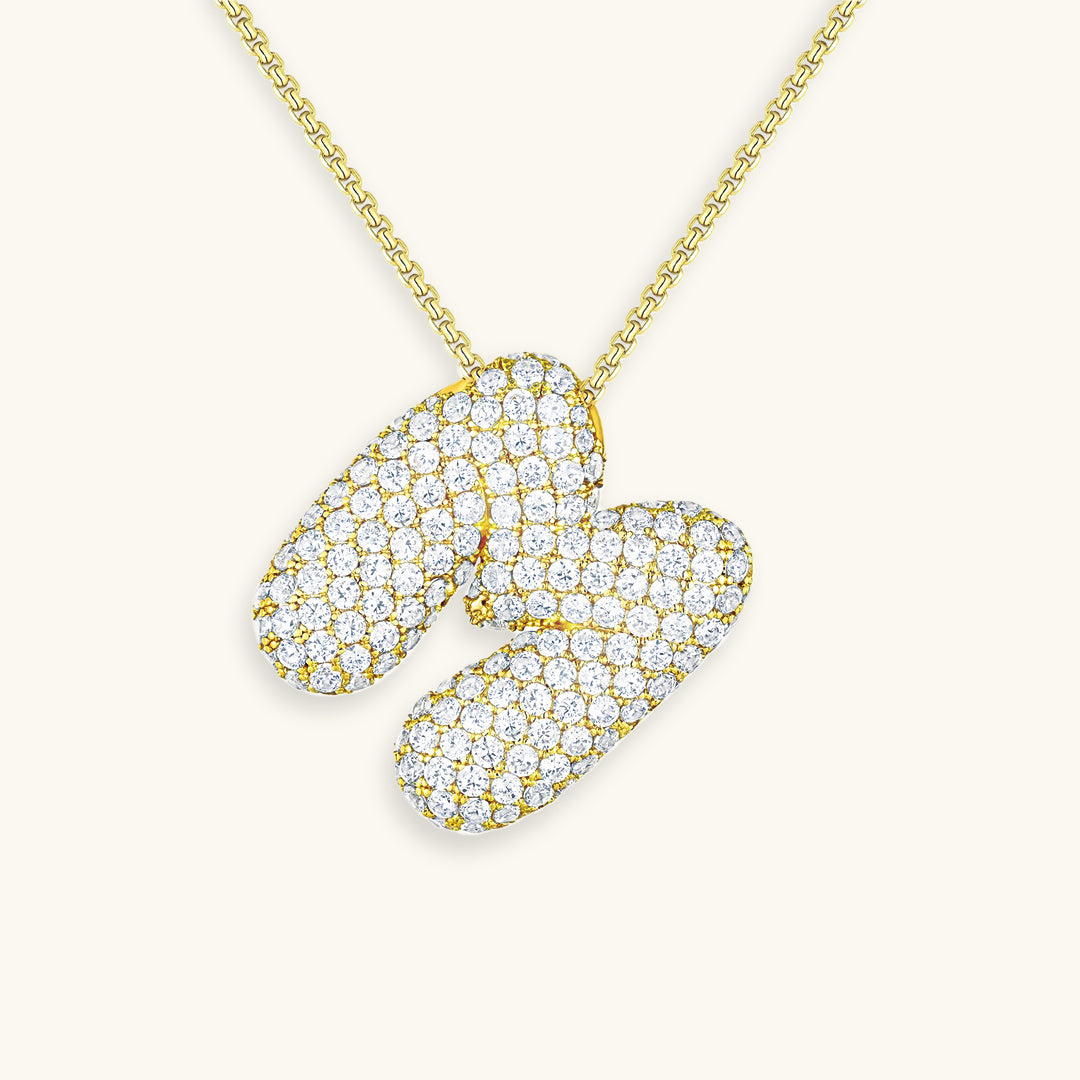 PURELY YOURS - BUBBLE INITIAL DIAMOND NECKLACE