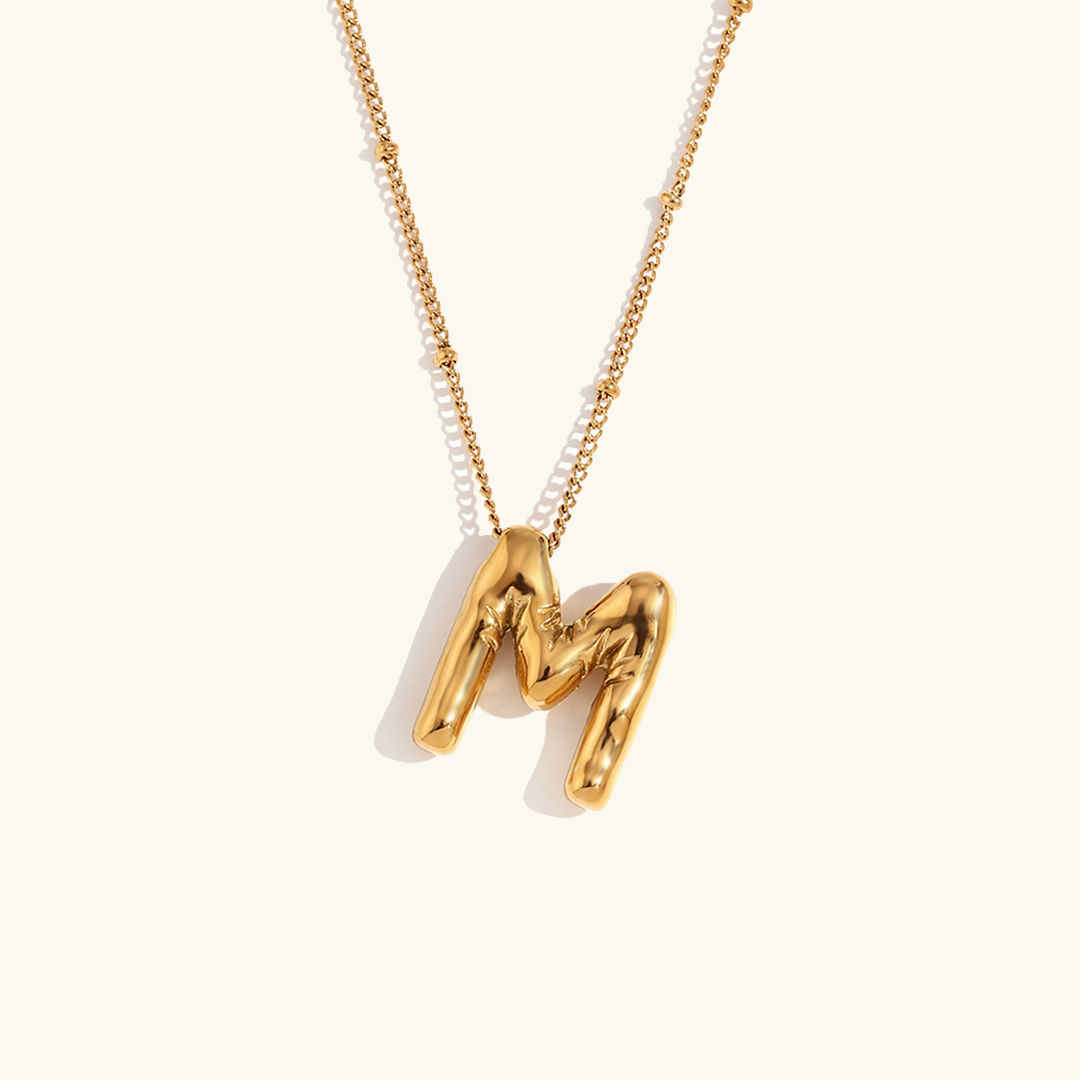 PURELY YOURS - BALLOON GOLD INITIAL NECKLACE