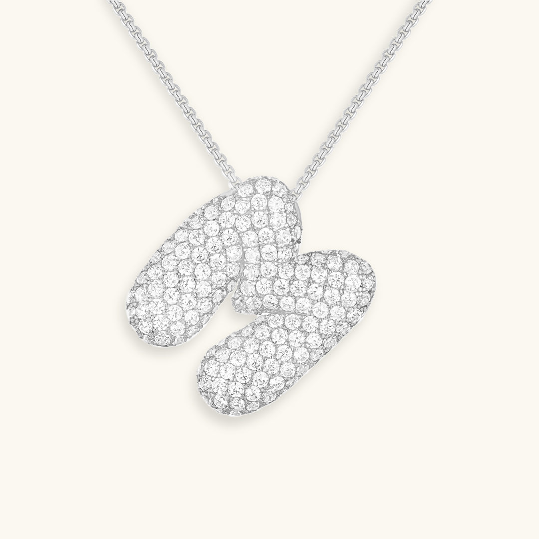 PURELY YOURS - BUBBLE INITIAL DIAMOND NECKLACE