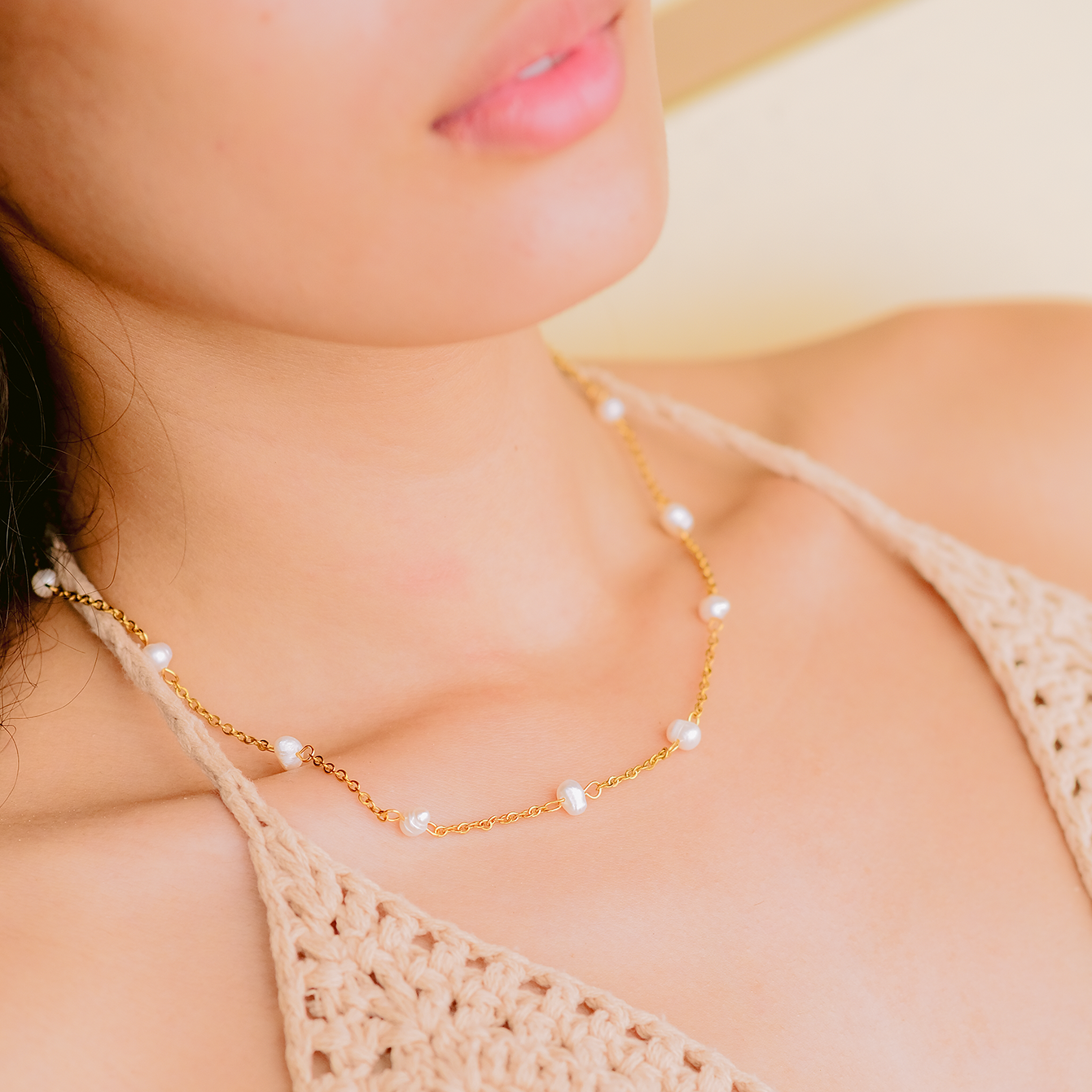 PURELY YOURS - NORA GOLD PEARL NECKLACE