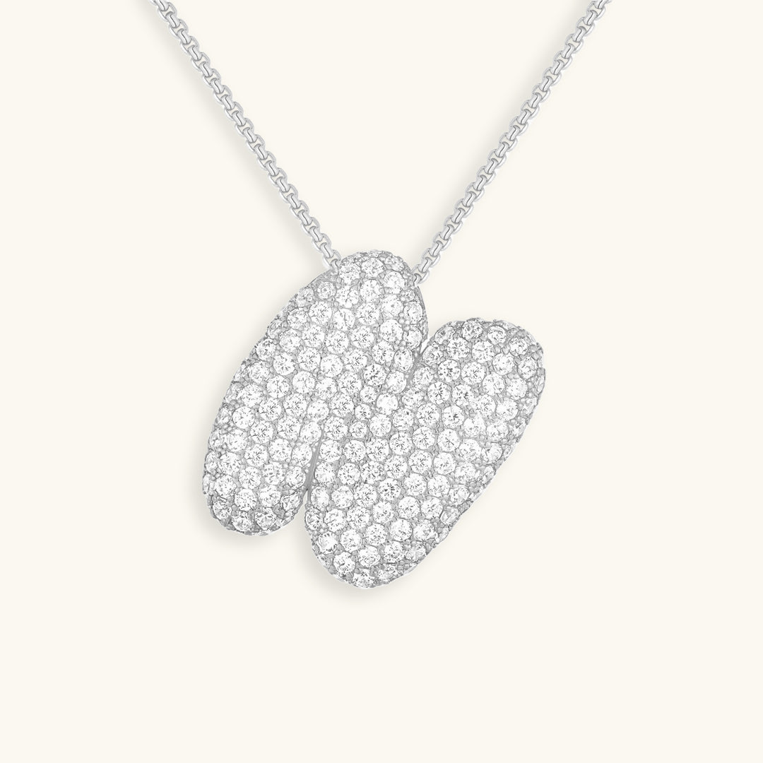 PURELY YOURS - BUBBLE INITIAL DIAMOND NECKLACE