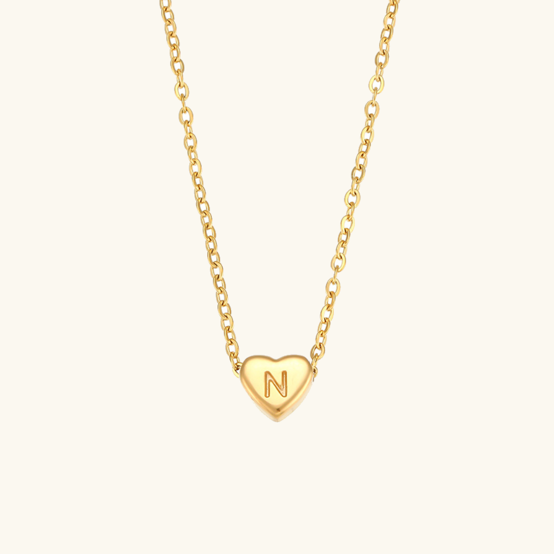 PURELY YOURS - HEART INITIAL GOLD NECKLACE