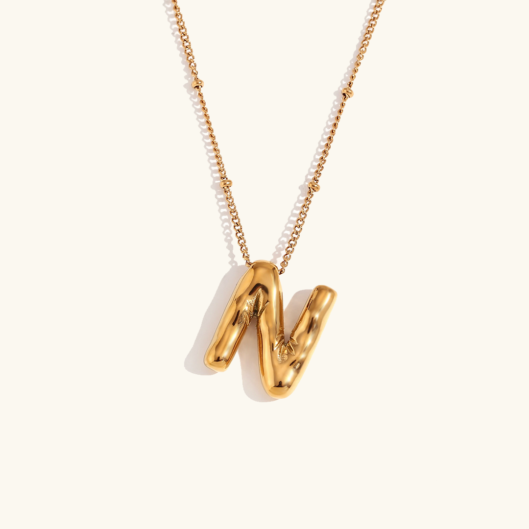 PURELY YOURS - BALLOON GOLD INITIAL NECKLACE